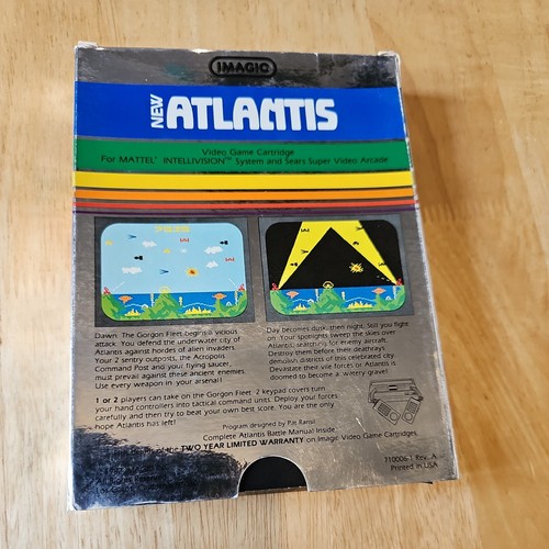Atlantis (Intellivision) Imagic - 1982 - Completo di scatola - CIB testato/funzionante - Foto 7 di 7