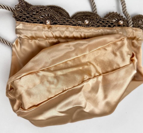 VTG SHARMARK Knot Knots Gold Beaded Mesh Crossbody Bag Evening Out Party Purse - Picture 19 of 24