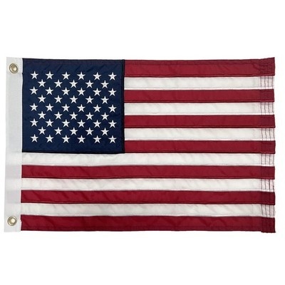 American Flag 12x18 Inch, Embroidered 50 Stars USA Boat Flags for Outdoor, Ens