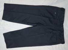 HAGGAR MENS 42X29 23" HEMMED BLACK DRESS PANT CLASSIC FLAT FRONT 100 POLY