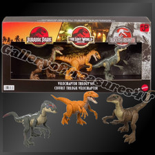 Jurassic World Velociraptor Trilogy Set Jurassic Park I II and III 3 Dinosaurs