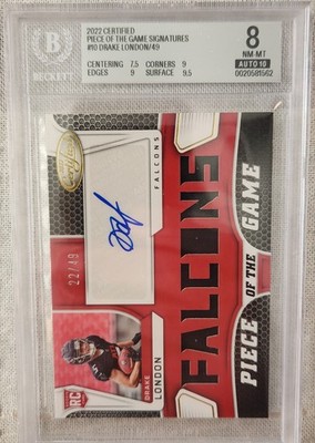 2022 Certified Piece Of The Game Signatures Drake London Rookie /49 RC Auto 10