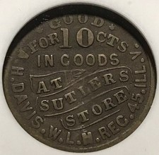 RARE - A.H. Davis Sutler 45th Regiment Illinois aka Washburn Lead Mine Regiment