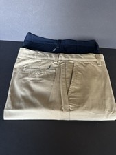 Nautica Stretch Comfort Waist Flat Front Chino Khaki Pants Men's sold together
