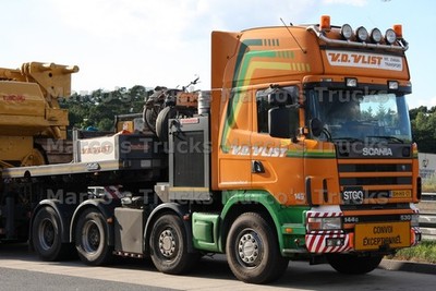 LKW Foto Scania 144G 530 Schwerlast Zugmaschine Niederlande orange V.D. V #m8hr