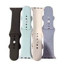 Silicone Watch Bands For Apple Watch Set Of 4 Various Colors 38mm/40mm M/L CLEAN