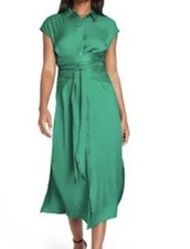 Cushnie x Target Designer - Emerald Green Leopard Print Tie Front Dress XL NWT