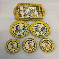 1950s Cheins Disneyland Childs 6pc Tin Tea Set Mickey-Pluto