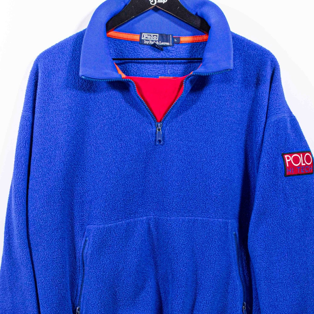 Polo Ralph Lauren Hi Tech 1/4 Zip Fleece Pullover Large VTG