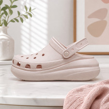 Crocs Crush Clog Pink W8 Women's Slip-On Clog with Pivoting Heel Strap,