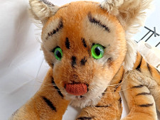 VTG 1950'S Steinhauser/Steiff Mohair Tiger Glass Green Eyes Tagless Germany EUC