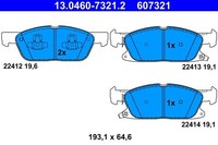 NEU - ATE 13.0460-7321.2 Bremsbelagsatz, Scheibenbremse FüR Ford Ford USA