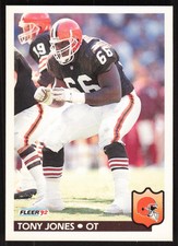 Tony Jones, 1992 Fleer, #70, Cleveland Browns,