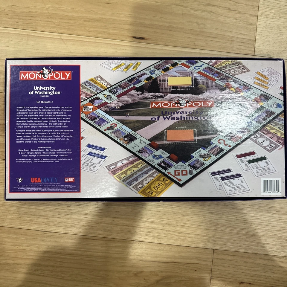 Parker Brother’s Monopoly  University Of WASHINGTON Edition 1998 - Image 4 of 4