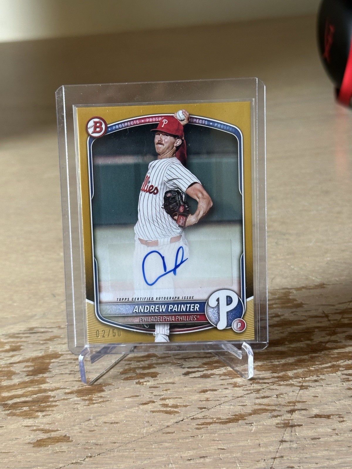 Topps 2025 Bowman Gold Autograph Rookie Andrew Painter RC Phillies BPA-AP /50