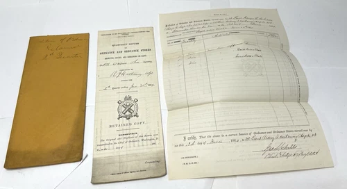 ANTIQUE CIVIL WAR DOCUMENT QUARTERLY RETURN ORDNANCE STORES 1864 67th REG OHIO a