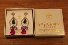 Womens Eye Candy, Los Angeles, Luxe collection Glass crystal drop ear-rings, new