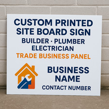 Custom Printed Business Sign Board | Builder Plumber Electrician Panel Fluted
