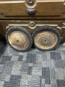 pair Vintage Original Pedal Tractor Rear Tires Wheels