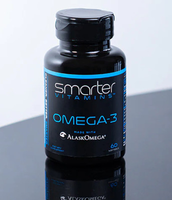 SMARTERVITAMINS - Strawberry OMEGA-3 FISH OIL, AlaskOmega , NO Fishy Burps.