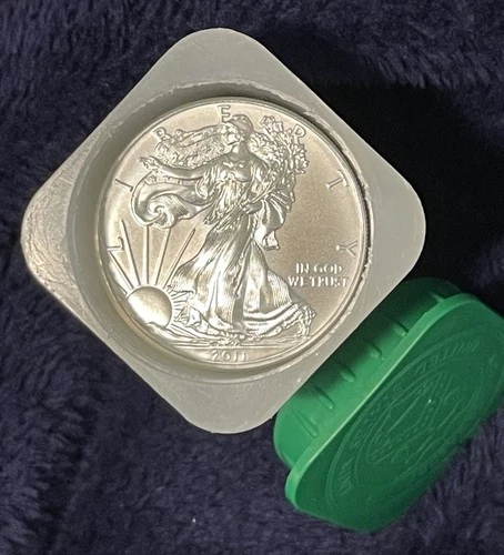 2011 American Silver Eagle $1 Roll 20 U.S. Mint 1 oz BU .999 Silver Dollar Coins