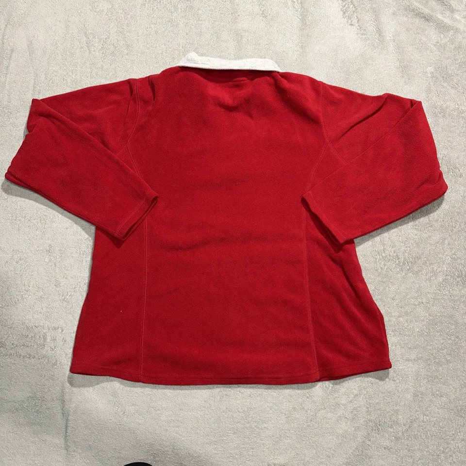 Sudadera St John Bay Active para mujer 1X roja polar cuarto cremallera Foto 2 de 4