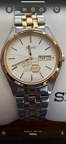 Vintage RARE Seiko Mens Two Tone Gold / Silver Watch 7N43-9048 Spirit of Napa
