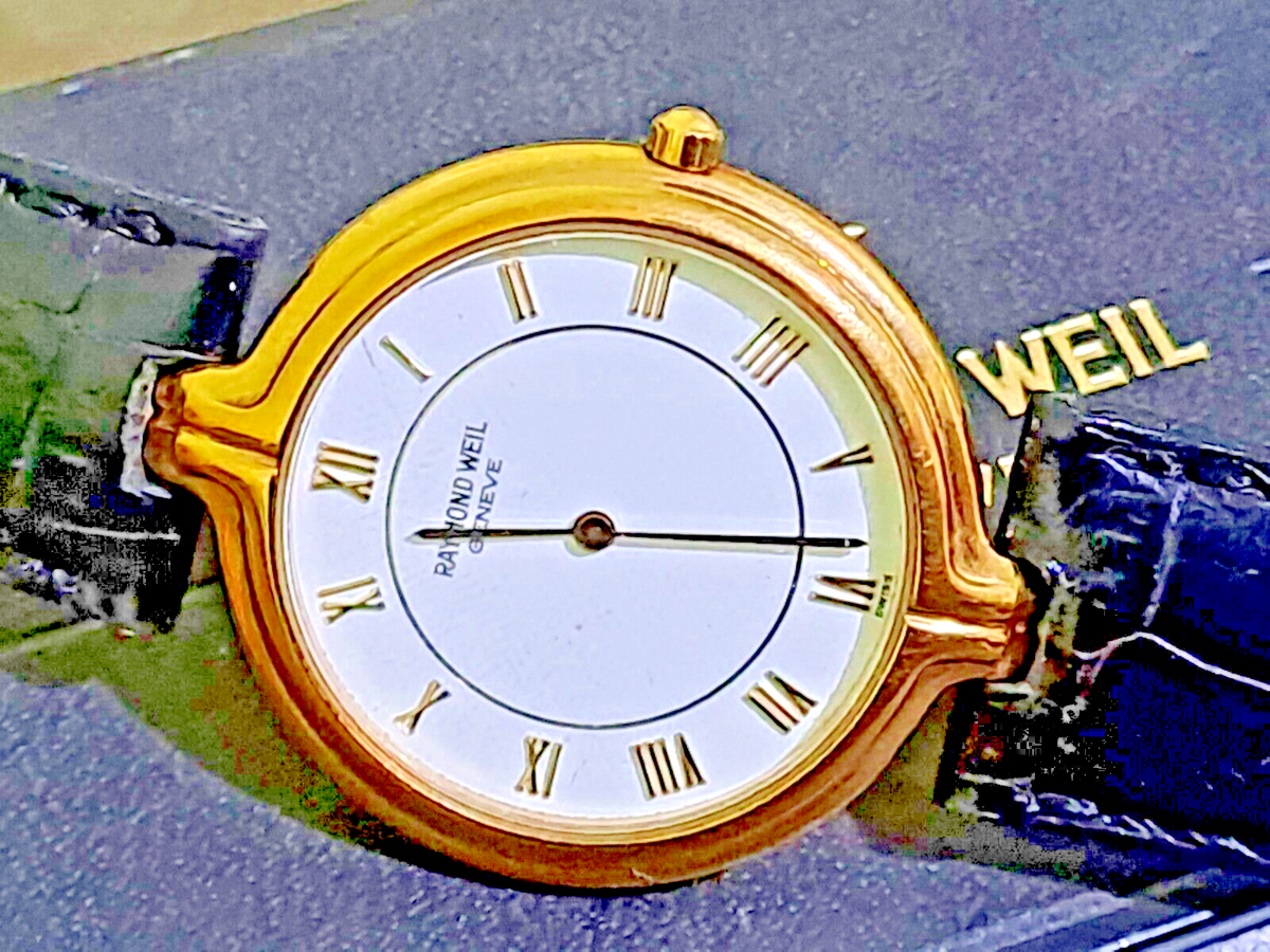 RAYMOND WEIL GENEVE 3729 18K GOLD ELECTROPLATED 10M VTG QUARTZ