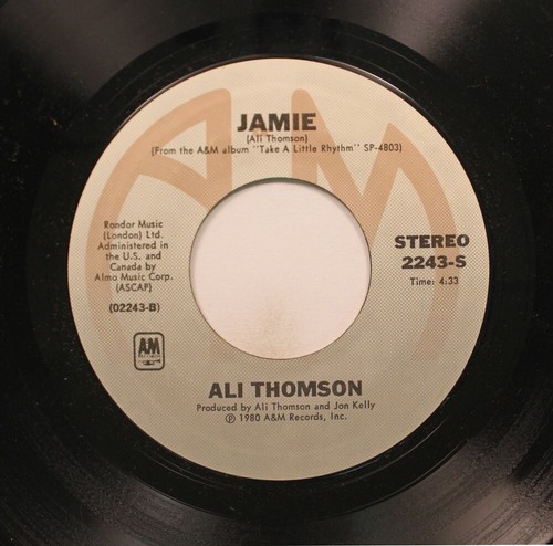 Rock 45 Ali Thomson - Jamie / Take A Little Rhythm On Randor Music