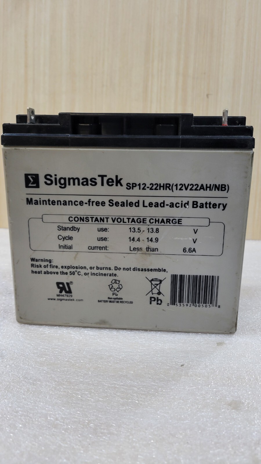 SIGMAS TEK SP12-22HR Sealed 12V22Ah Maintenance Free Lead- Acid Rechar ...