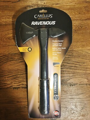 Camillus 19173 Ravenous Tactical 13/" Tomahawk with 6-5//8/" Titanium Bonded Blade