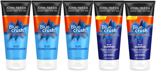 John Frieda Blue Crush for Brassy Brunettes 2) Shampoo & 3) Conditioner 6oz -5Pk - Picture 2 of 2