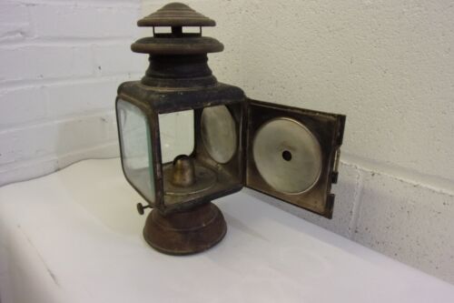 1909-1913 Antique Auto Car Light Kerosene Oil Lamp Carriage Lantern Gray Davis - Picture 4 of 8