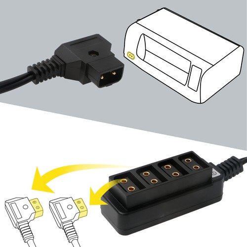 D tap to 4 Port Dtap Female Power Splitter Cable for Anton Bauer V-mount Battery - Picture 5 of 8