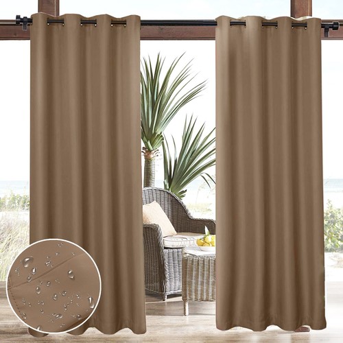 1/2er Set Outdoor Vorhang Blickdicht Vorhänge Garten UV Schutz Gardinen Panel - Bild 76 von 90