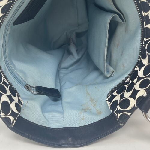 Vintage Coach Tote Shoulder Bag Black White Chelsea Heritage Signature Logo C - Picture 13 of 24