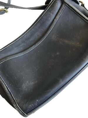 Vintage Coach Taylor Zip 9944 Black Leather Crossbody Shoulder Bag