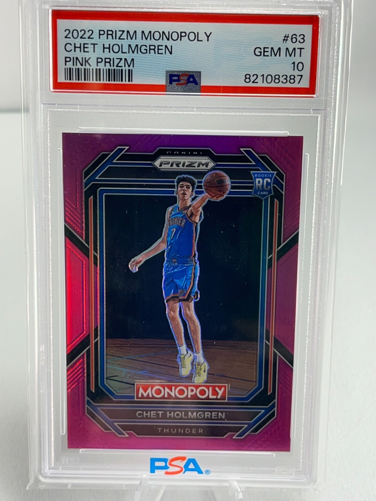 2022 Prizm Monopoly Chet Holmgren Rookie Pink Prizm /149 PSA 10