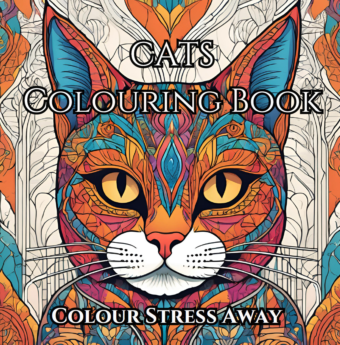 Cats Mindfulness Colouring Book Help Colour Stress Away Cat Themed Colouring