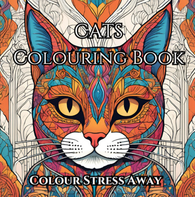 Cats Mindfulness Colouring Book Help Colour Stress Away Cat Themed Colouring