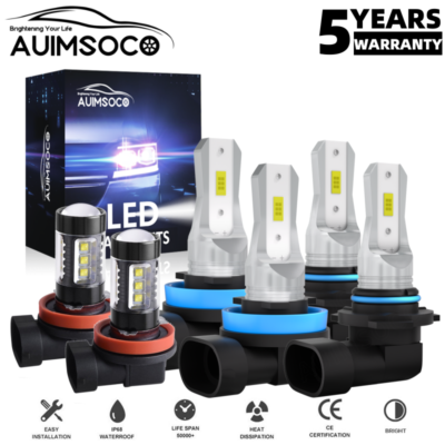 AUIMSOCO LED Headlight & Fog Light Bulbs – For Subaru Forester 2014-2018 – 6-Piece Set