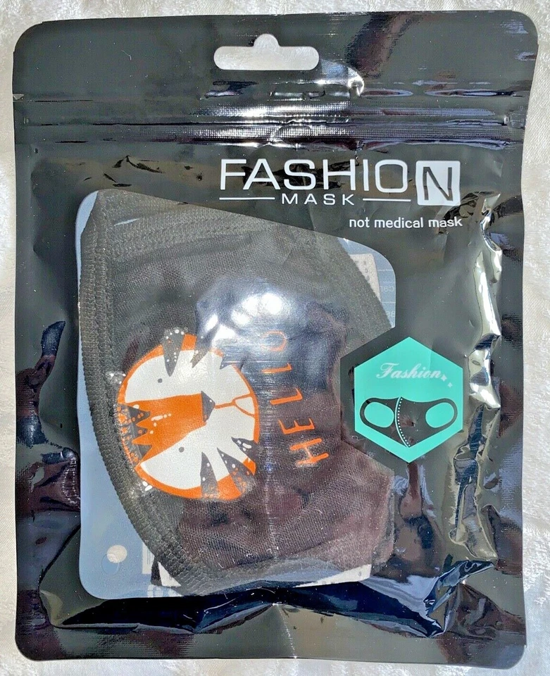 Unisex Kids Black Tiger Print Fashion Face Mask with Filter - Image 2 of 2