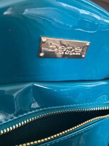 BEBE Los Angeles Teal Mini Backpack Purse With Shiny Finish Y2K Style - Picture 5 of 5