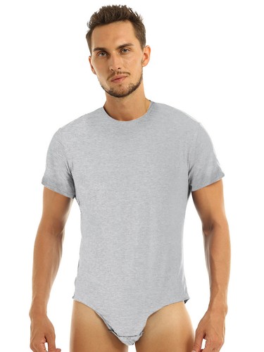 Herren Body Unterwäsche Unterhemd Kurzarm Overall Sportswear Cotton Tops T-Shirt - Picture 21 of 31