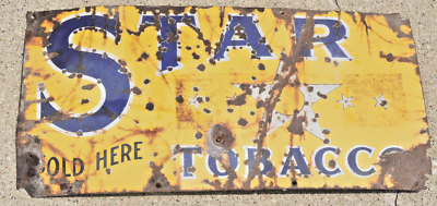 star tobacco sign Vintage Star Tobacco Porcelain Cigar Advertising Sign