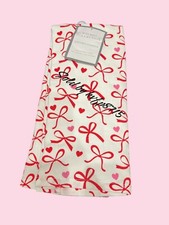 Kitchen Towels 2 Set Pink Hearts Red Bow Knot Ribbon Valentine  s Decor New Love