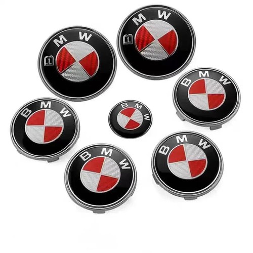 7-piece Set of Hood Emblem Trunk Badge Wheel Center Caps for BMW F10 E90 F30 E84 - Picture 15 of 15