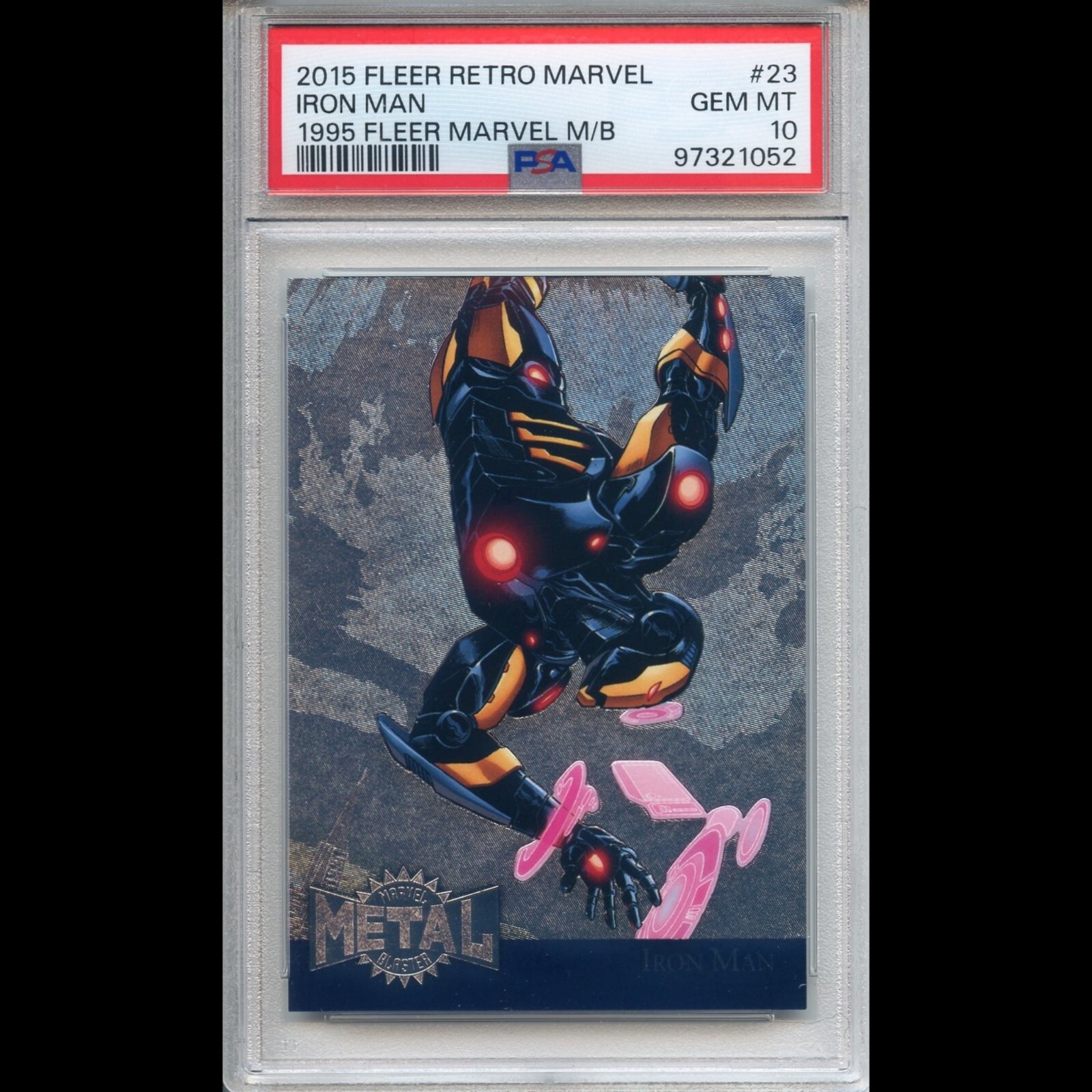 2015 Marvel Fleer Retro Metal Blaster: Iron Man #23 - PSA 10