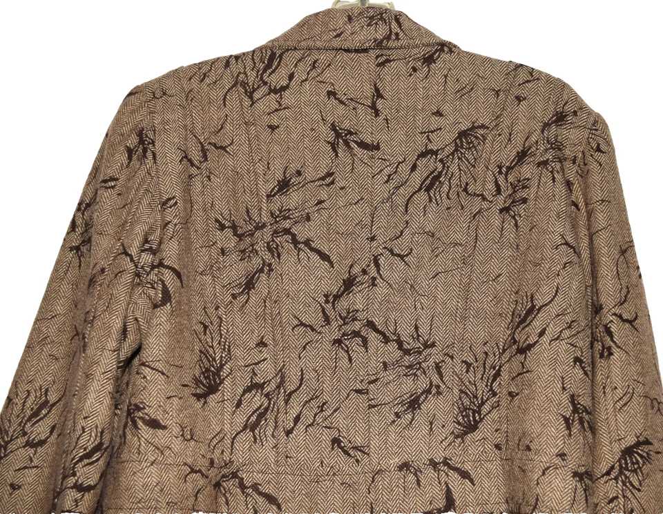 Chaqueta Blazer Coldwater Creek Marrón Espiga Floral Mujer Talla 16 Foto 4 de 4