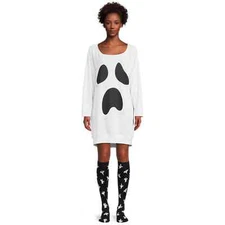 WAY TO CELEBRATE HALLOWEEN GHOST SLEEPSHIRT WITH SOCKS WHITE 3X